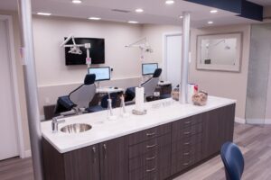 Open treatment bay and brushing station at the Hillsborough office