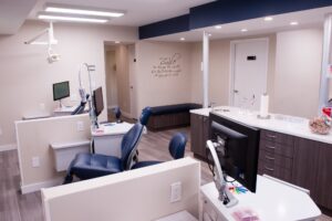 Treatment chairs and workstations in the Hillsborough clinic
